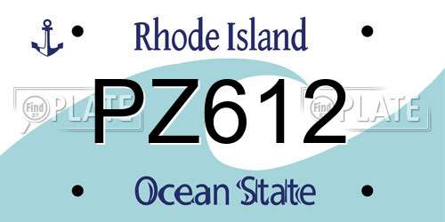 PZ612 Rhode Island License Plate