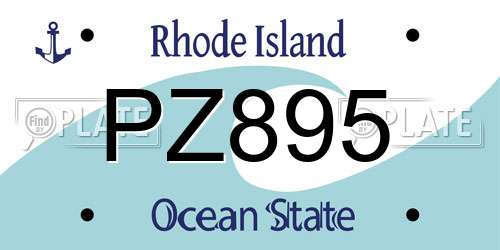 PZ895 Rhode Island License Plate