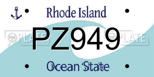 PZ949 Rhode Island License Plate