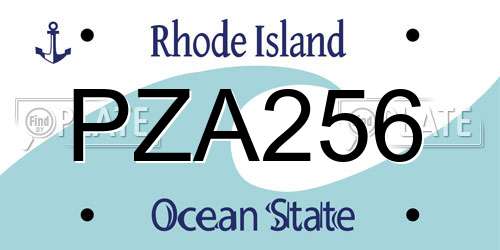 PZA256 Rhode Island License Plate