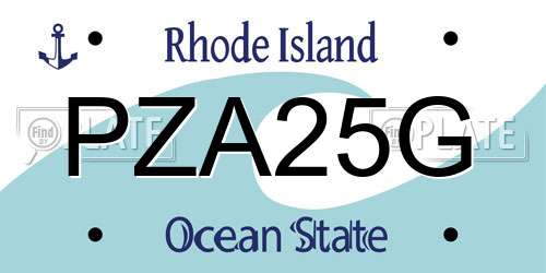 PZA25G Rhode Island License Plate