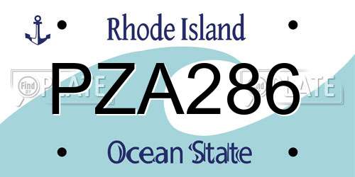 PZA286 Rhode Island License Plate