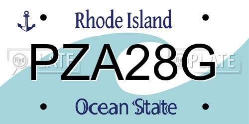 PZA28G Rhode Island License Plate