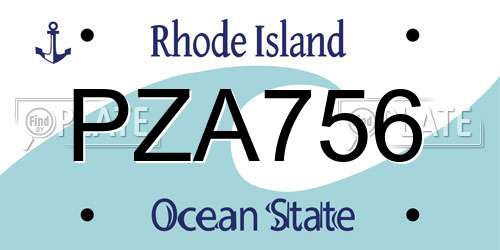 PZA756 Rhode Island License Plate