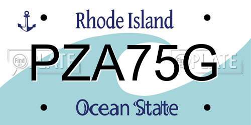 PZA75G Rhode Island License Plate