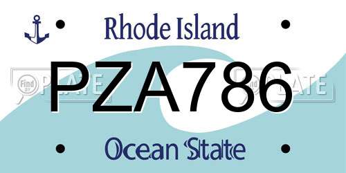 PZA786 Rhode Island License Plate