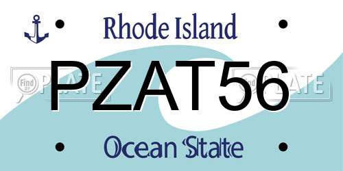 PZAT56 Rhode Island License Plate