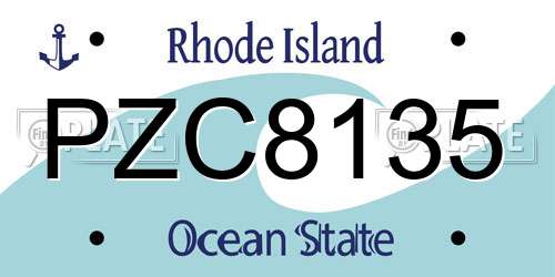 PZC8135 Rhode Island License Plate