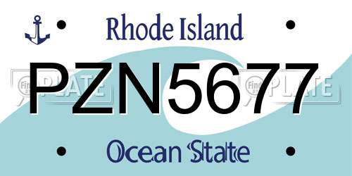 PZN5677 Rhode Island License Plate