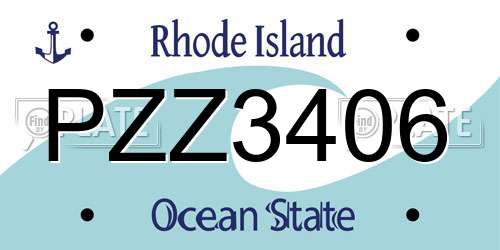 PZZ3406 Rhode Island License Plate