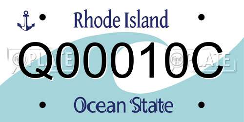 Q00010C Rhode Island License Plate
