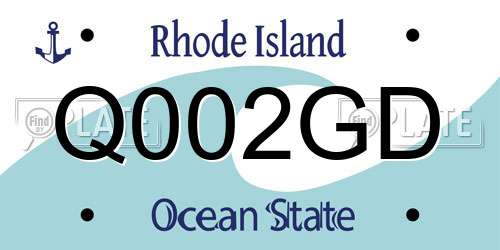 Q002GD Rhode Island License Plate
