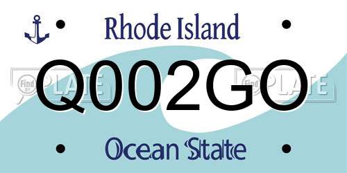 Q002GO Rhode Island License Plate
