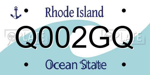 Q002GQ Rhode Island License Plate