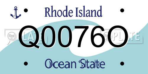 Q0076O Rhode Island License Plate