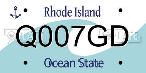 Q007GD Rhode Island License Plate