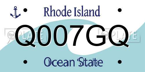 Q007GQ Rhode Island License Plate