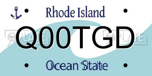 Q00TGD Rhode Island License Plate