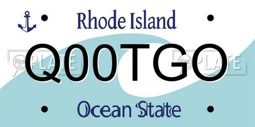 Q00TGO Rhode Island License Plate