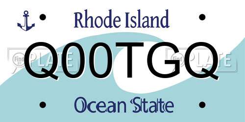 Q00TGQ Rhode Island License Plate