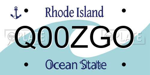 Q00ZGO Rhode Island License Plate