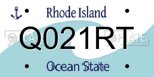 Q021RT Rhode Island License Plate