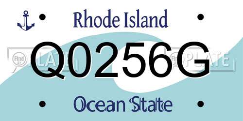 Q0256G Rhode Island License Plate