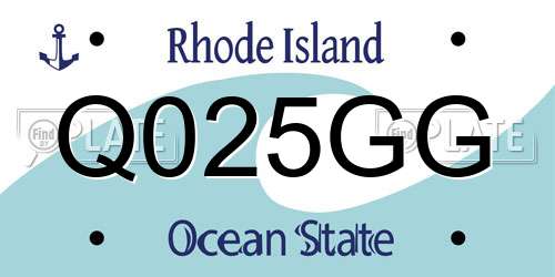 Q025GG Rhode Island License Plate