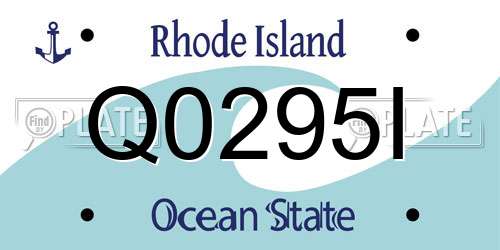Q0295I Rhode Island License Plate