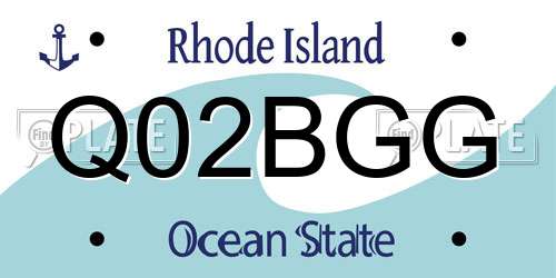 Q02BGG Rhode Island License Plate