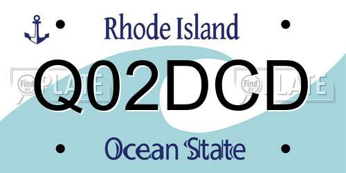 Q02DCD Rhode Island License Plate