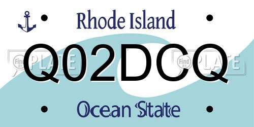 Q02DCQ Rhode Island License Plate