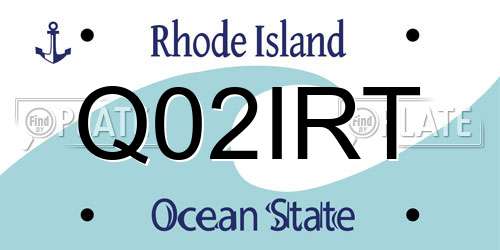 Q02IRT Rhode Island License Plate