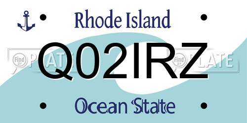 Q02IRZ Rhode Island License Plate
