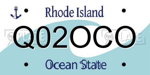 Q02OCO Rhode Island License Plate