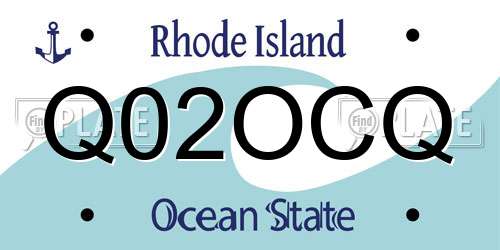 Q02OCQ Rhode Island License Plate