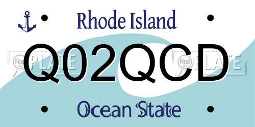 Q02QCD Rhode Island License Plate