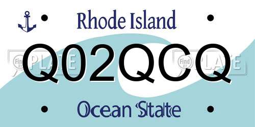 Q02QCQ Rhode Island License Plate