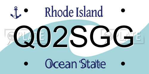 Q02SGG Rhode Island License Plate