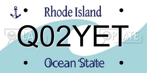 Q02YET Rhode Island License Plate