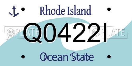 Q0422I Rhode Island License Plate
