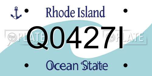 Q0427I Rhode Island License Plate
