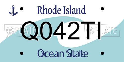 Q042TI Rhode Island License Plate