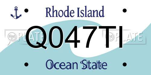 Q047TI Rhode Island License Plate