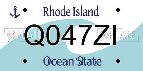 Q047ZI Rhode Island License Plate