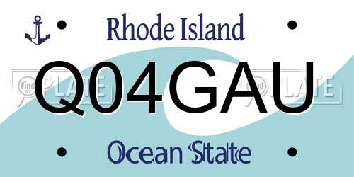 Q04GAU Rhode Island License Plate
