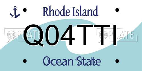 Q04TTI Rhode Island License Plate