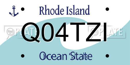Q04TZI Rhode Island License Plate