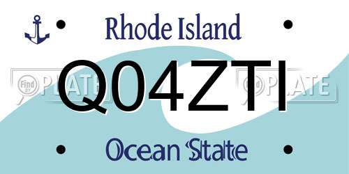 Q04ZTI Rhode Island License Plate