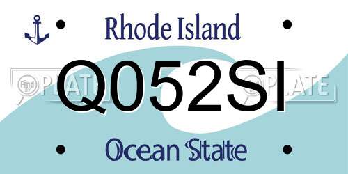 Q052SI Rhode Island License Plate
